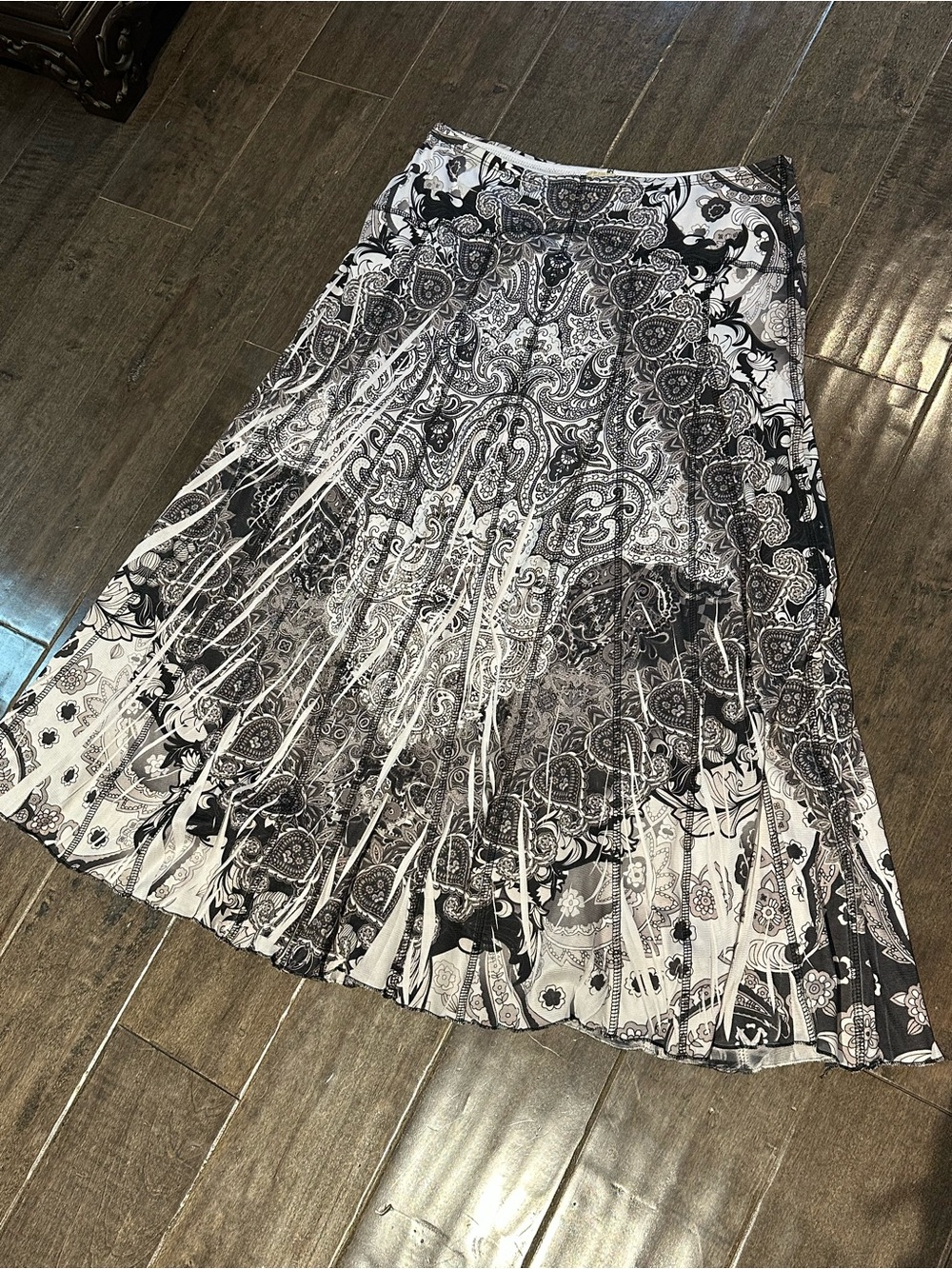Boho maxi skirt elastic waist medium One World flowy super soft